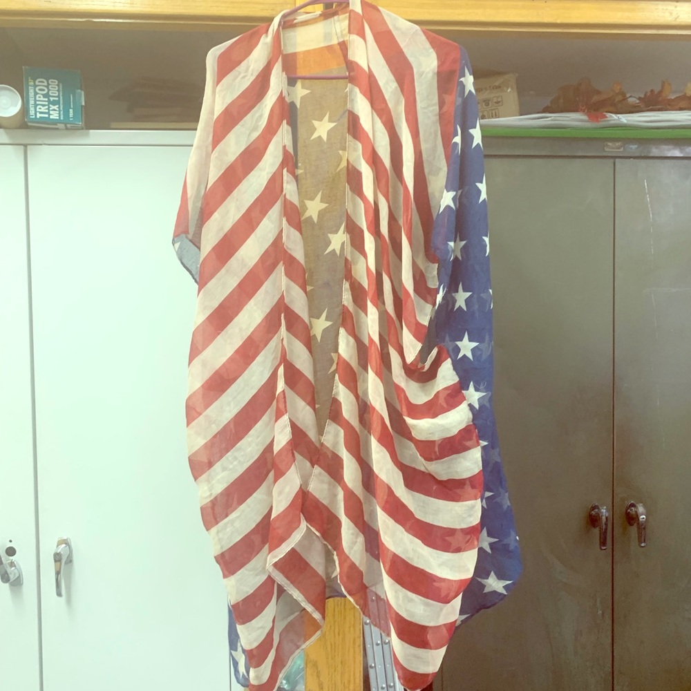 American flag bathing suit cover
